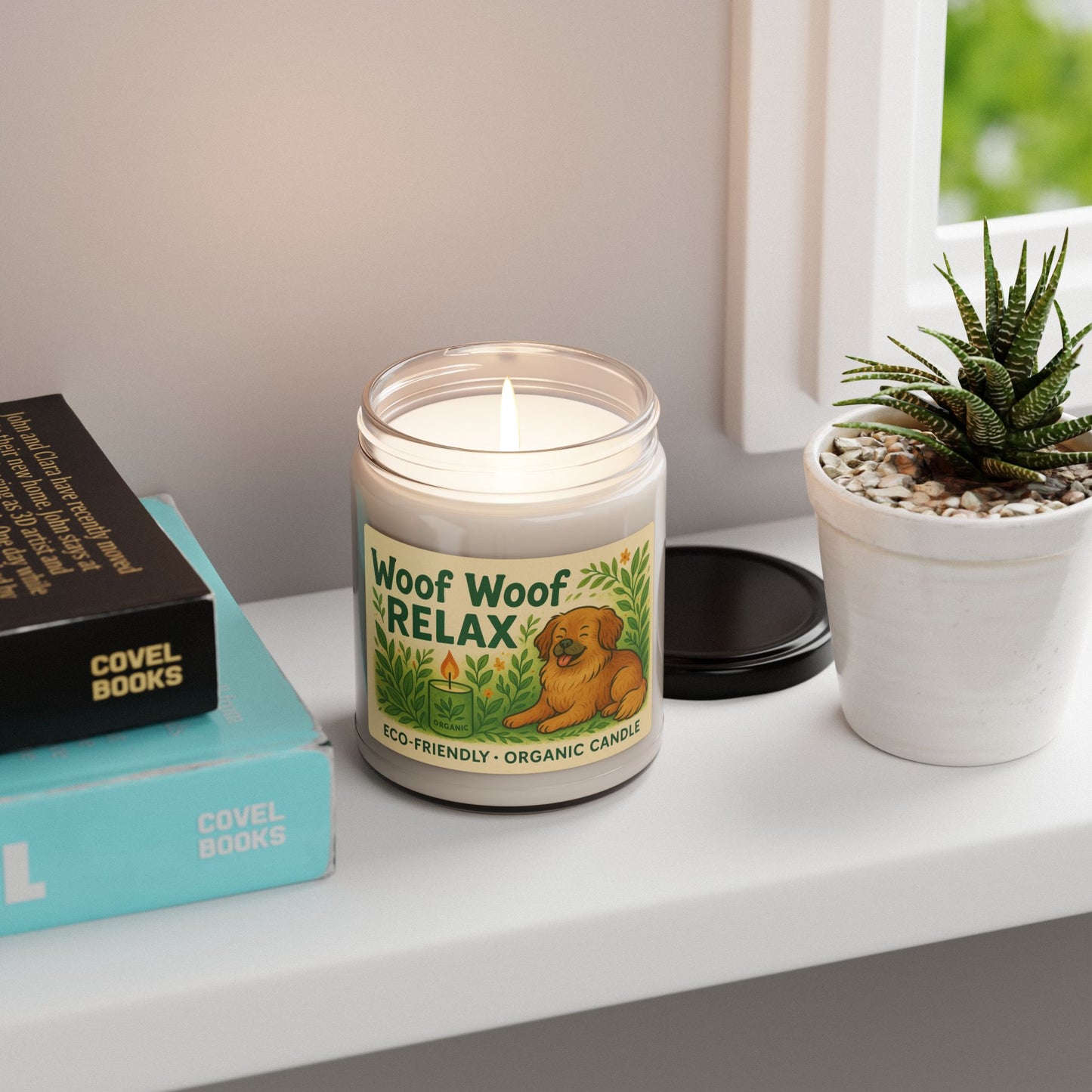 Eco-Friendly Woof Woof Relax Scented Soy Candle, 9oz - Perfect for Dog Lovers