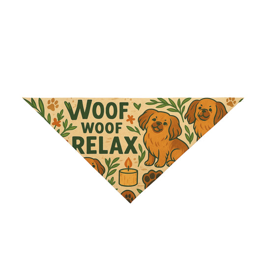 Woof Woof Relax Dog Bandana - Cute Dog Accessory for Stylish Pets