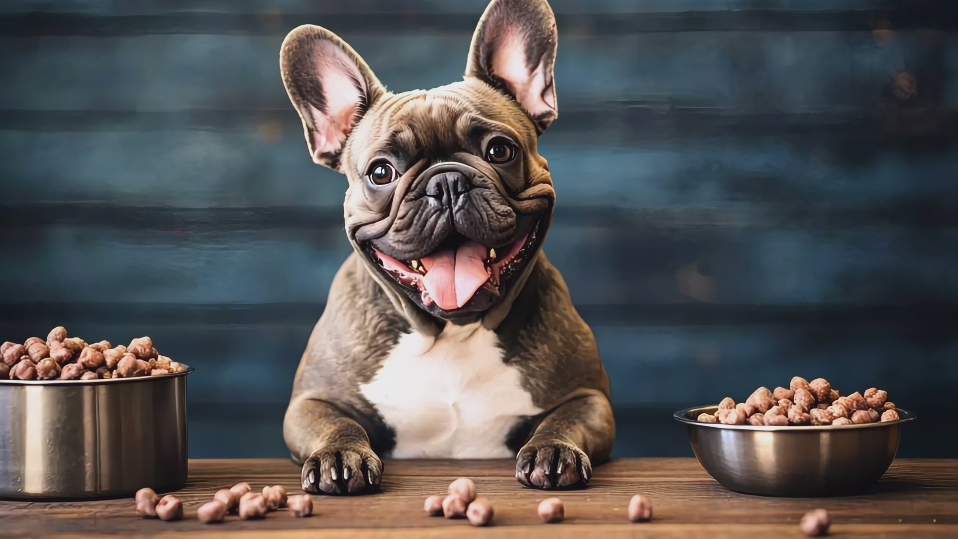 Load video: French Bull Dog eating Bush Buddy Bites